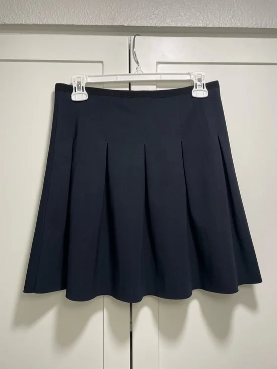 PINKO Italy Navy Pleated Scuba Neoprene Mini Skirt Schoolgirl Preppy - Picture 1 of 6